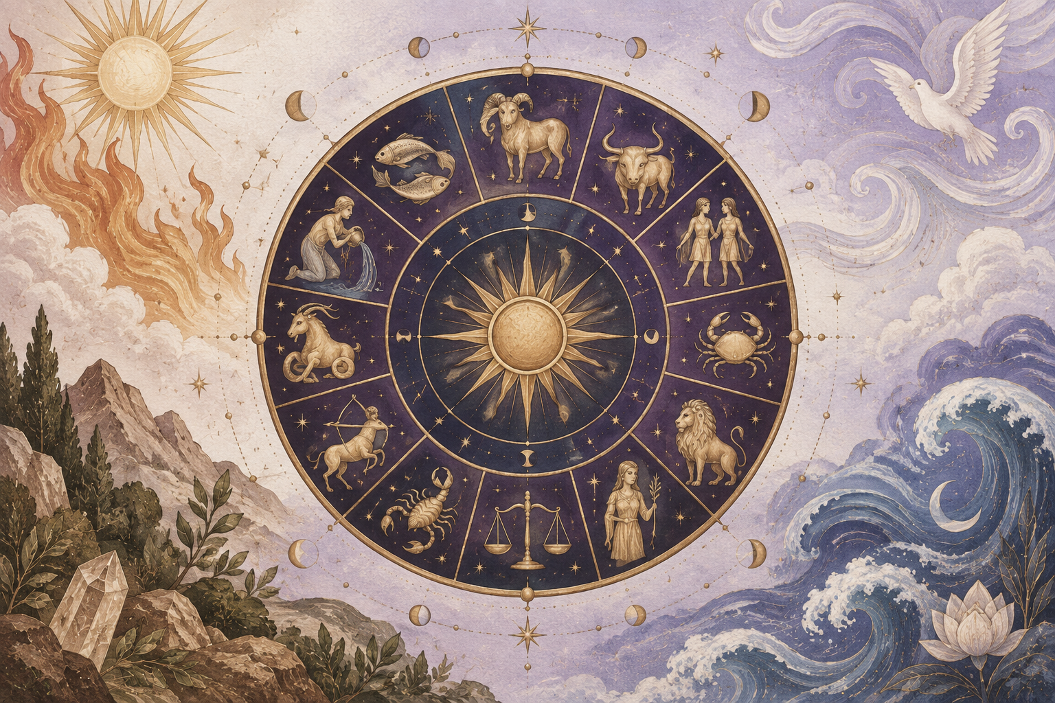 Decorative zodiac wheel